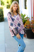 Mauve and NAvy KNIT tunic