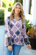 Mauve and NAvy KNIT tunic