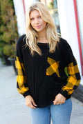 Black and Butterscotch long sleeve top