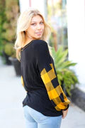 Black and Butterscotch long sleeve top