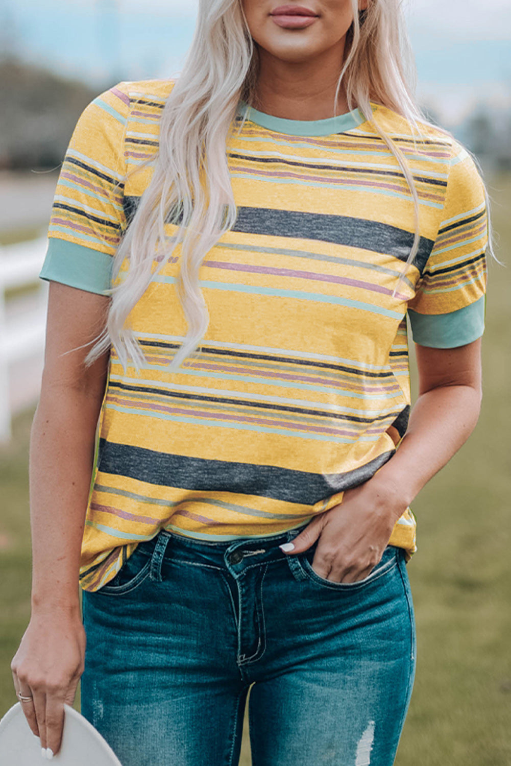 Multicolor Striped T Shirt