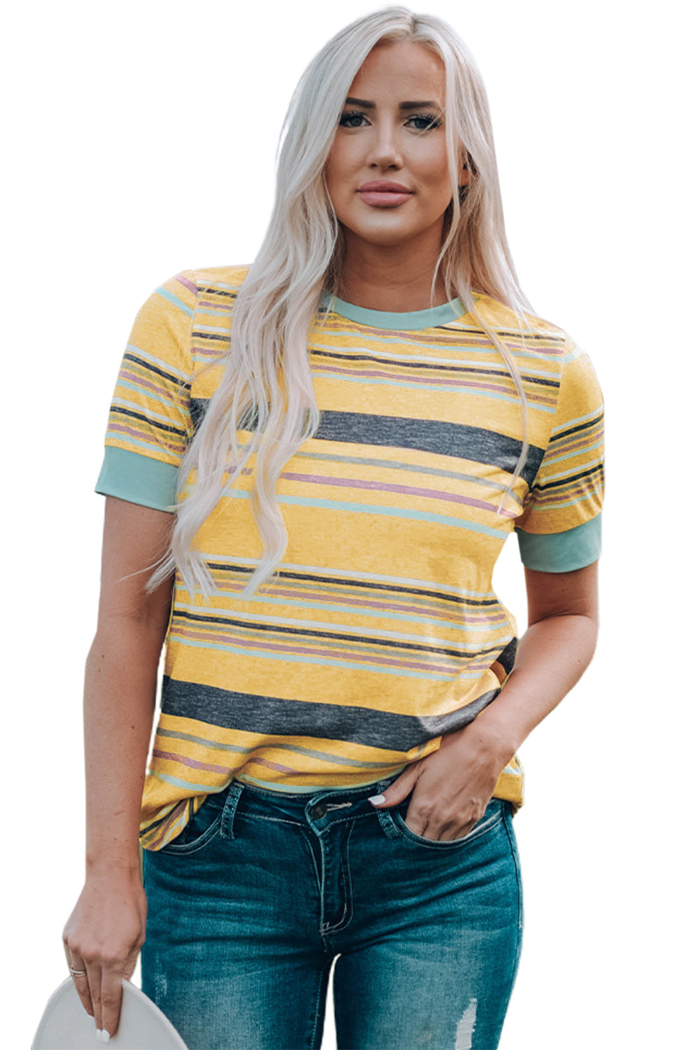 Multicolor Striped T Shirt