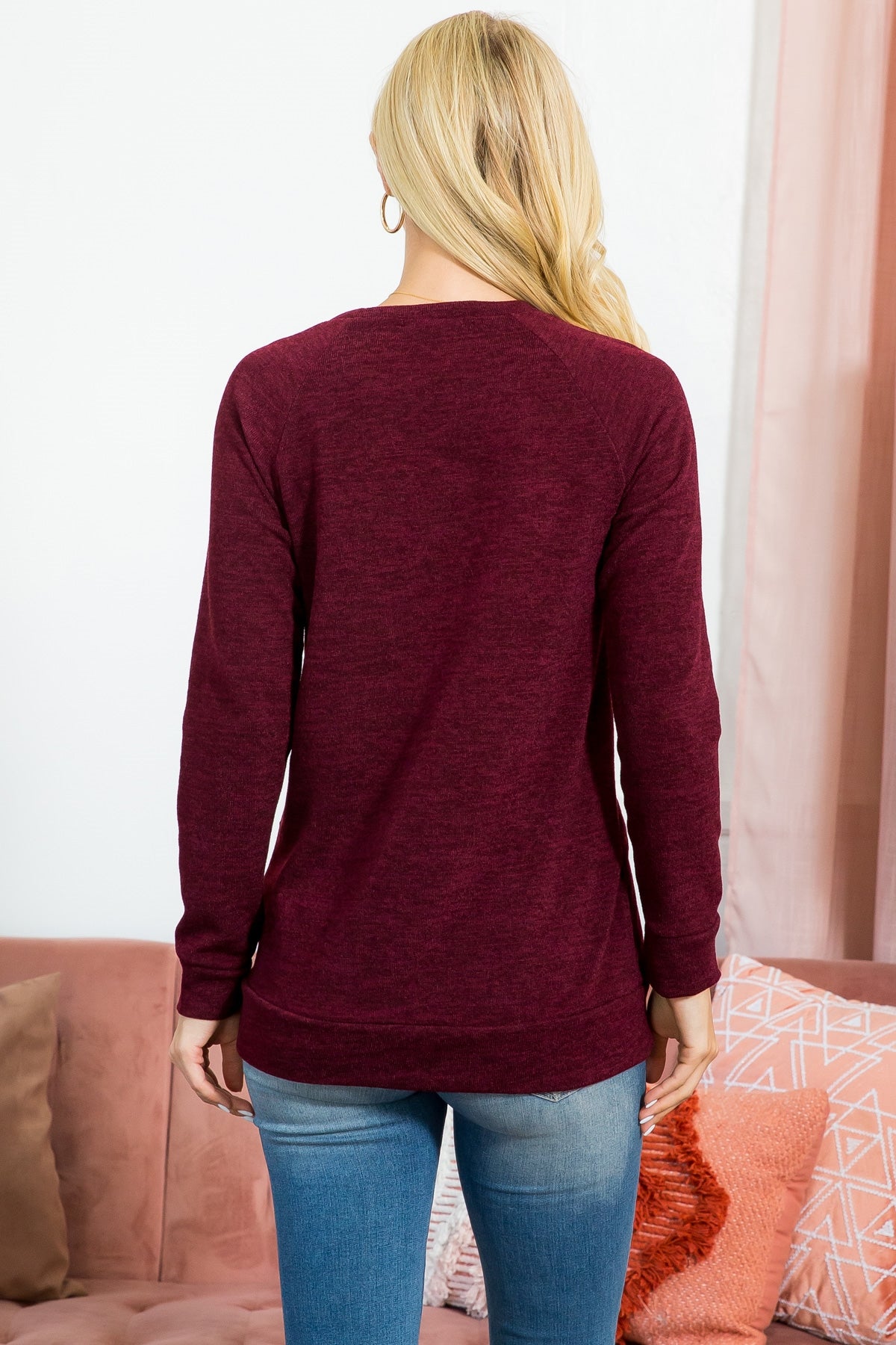 Knit front pocket tunic