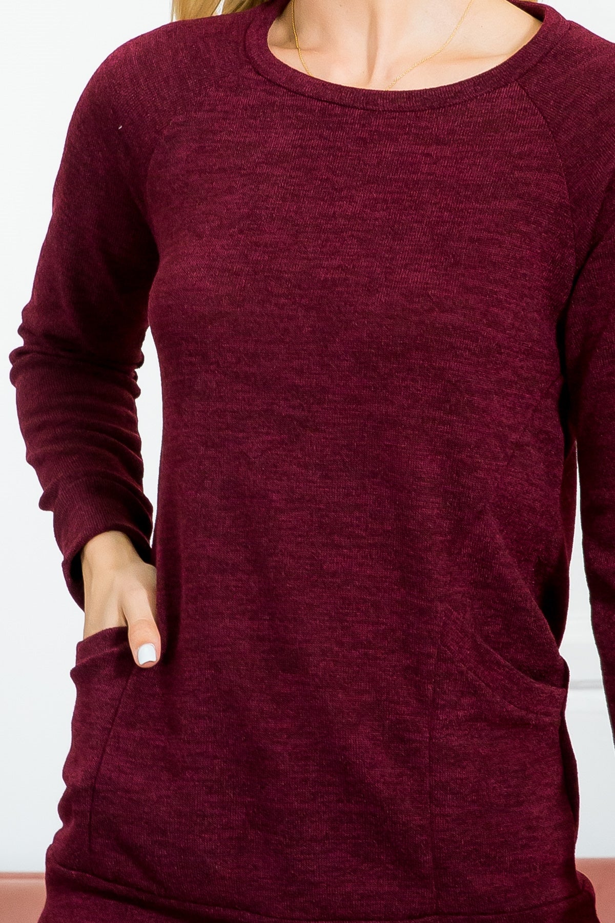 Knit front pocket tunic